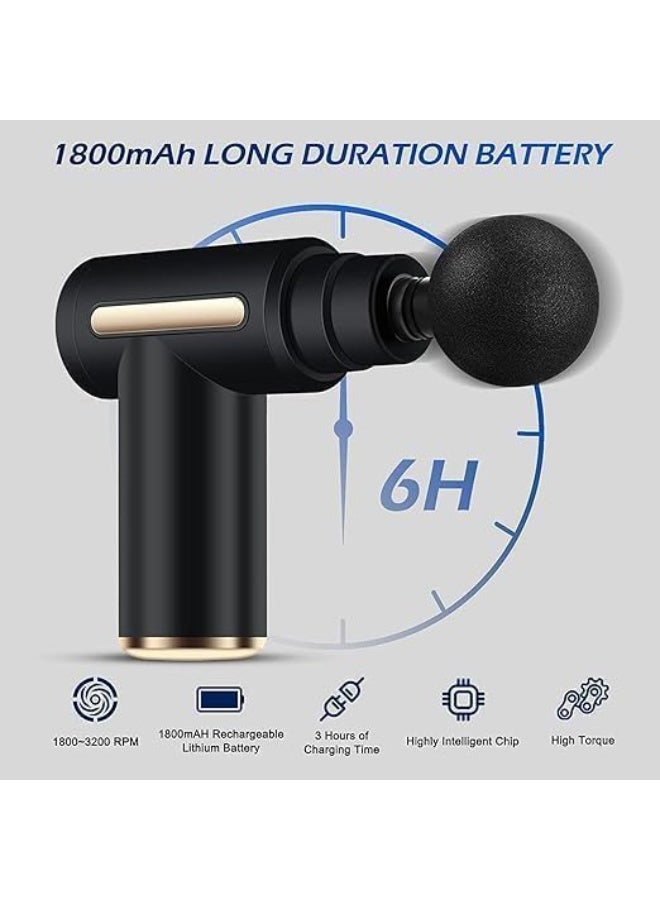 جهاز تدليك الأنسجة العميقة الاحترافي محمول باليد بـ 6 أوضاع و4 رؤوس متنوعة وشحن USB لاسترخاء عضلات الجسـم - Image 3